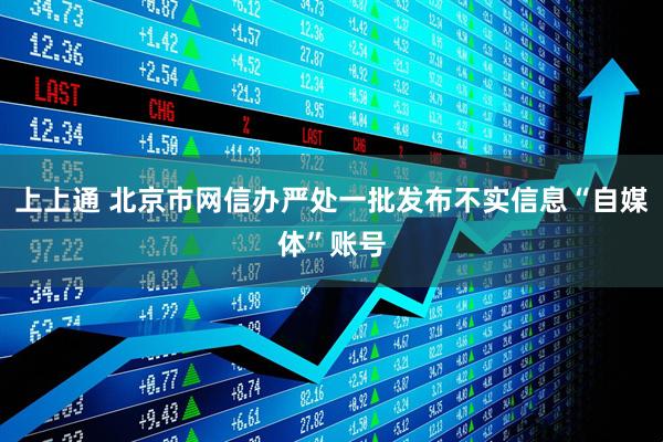 上上通 北京市网信办严处一批发布不实信息“自媒体”账号